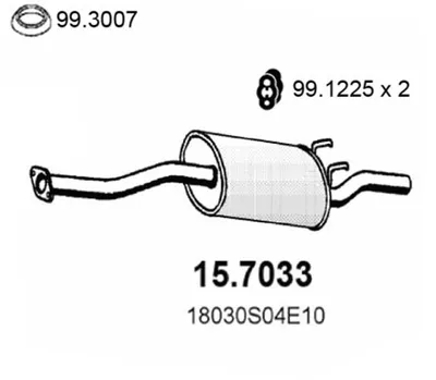 Silenciador posterior Honda CIVIC V Saloon · Honda CIVIC V Coupe · Honda CIVIC VI Saloon