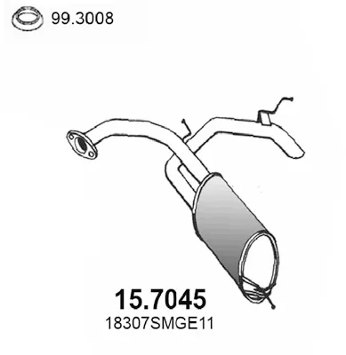 Silenciador posterior Honda CIVIC VIII Hatchback
