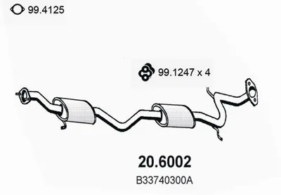 silenciador del medio Mazda 323 F IV · Mazda 323 C IV · Mazda 323 S IV