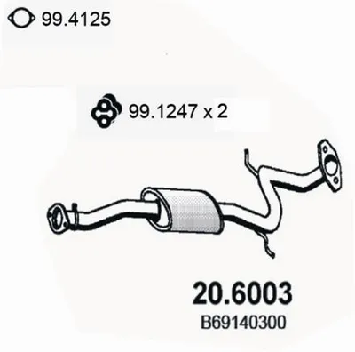 silenciador del medio Mazda MX-3 · Mazda 323 F IV · Mazda 323 C IV