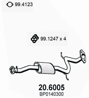 silenciador del medio Mazda 323 F IV · Mazda 323 C IV · Mazda 323 S IV