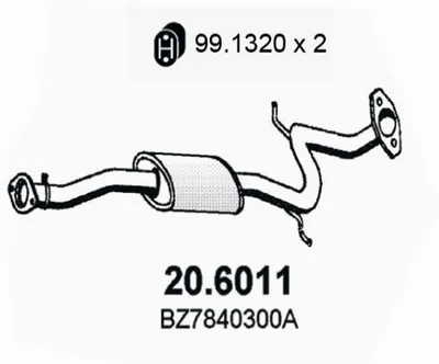 silenciador del medio Mazda 323 C V · Mazda 323 F V · Mazda 323 P V