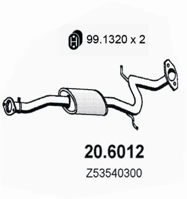 silenciador del medio Mazda 323 C V · Mazda 323 F V · Mazda 323 S V