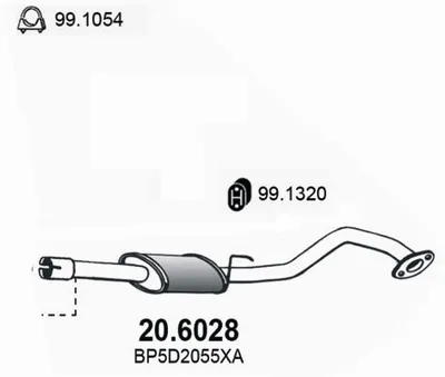 silenciador del medio Mazda MX-5 II