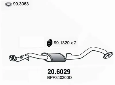 silenciador del medio Mazda MX-5 II
