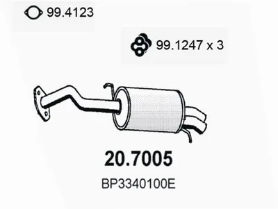Silenciador posterior Mazda MX-3 · Mazda 323 III Hatchback · Mazda 323 F IV