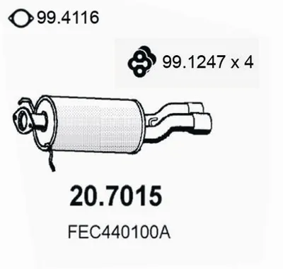 Silenciador posterior Mazda 626 III Coupe · Mazda 626 III · Mazda 626 III Hatchback