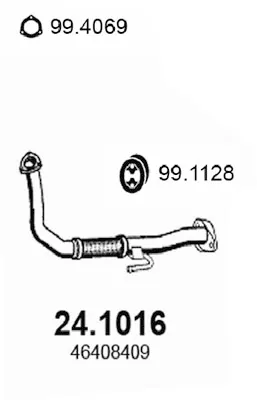 Tubo de escape Fiat PUNTO · Fiat PUNTO Van · Lancia Y