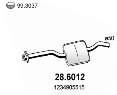 silenciador del medio Mercedes-Benz 123 T-Model · Mercedes-Benz 123 Saloon