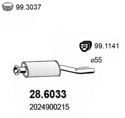 silenciador del medio Mercedes-Benz C-CLASS · Mercedes-Benz C-CLASS T-Model