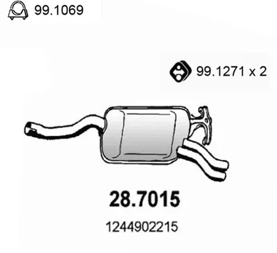 Silenciador posterior Mercedes-Benz 124 Coupe · Mercedes-Benz 124 Saloon · Mercedes-Benz 124 Convertible