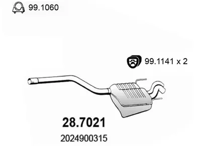 Silenciador posterior Mercedes-Benz C-CLASS · Mercedes-Benz C-CLASS T-Model