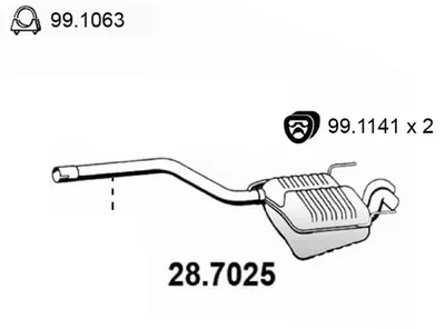 Silenciador posterior Mercedes-Benz C-CLASS · Mercedes-Benz C-CLASS T-Model · Mercedes-Benz E-CLASS Convertible
