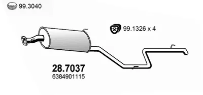 Silenciador posterior Mercedes-Benz VITO Bus · Mercedes-Benz VITO Van · Mercedes-Benz V-CLASS