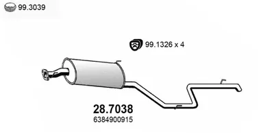 Silenciador posterior Mercedes-Benz VITO Bus · Mercedes-Benz VITO Van · Mercedes-Benz V-CLASS