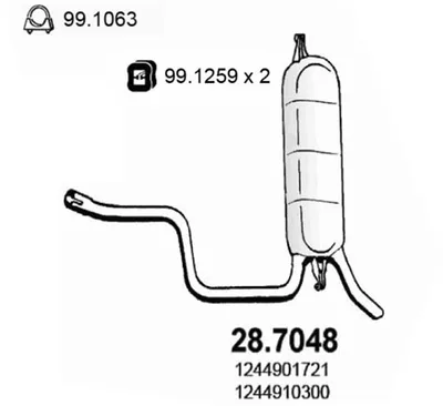 Silenciador posterior Mercedes-Benz 124 T-Model · Mercedes-Benz E-CLASS T-Model