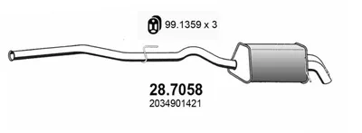 Silenciador posterior Mercedes-Benz C-CLASS · Mercedes-Benz C-CLASS Coupe · Mercedes-Benz C-CLASS T-Model