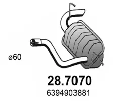 Silenciador posterior Mercedes-Benz VIANO · Mercedes-Benz VITO Bus · Mercedes-Benz VITO / MIXTO Van