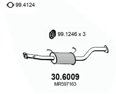 silenciador del medio Mitsubishi PAJERO III Canvas Top · Mitsubishi PAJERO III