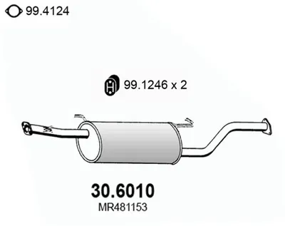 silenciador del medio Mitsubishi PAJERO III Canvas Top · Mitsubishi PAJERO III