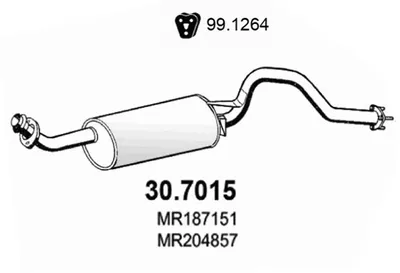 Silenciador posterior Mitsubishi PAJERO II · Mitsubishi PAJERO II Canvas Top