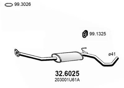 silenciador del medio Nissan NOTE