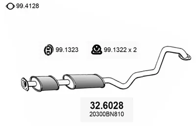 silenciador del medio Nissan ALMERA II Hatchback · Nissan ALMERA II