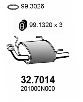 Silenciador posterior Nissan ALMERA I