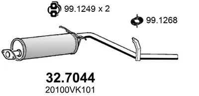 Silenciador posterior Nissan PICK UP · Nissan NAVARA · Nissan NP300 PICKUP