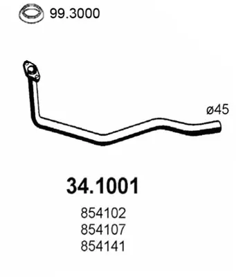 Tubo de escape Opel CORSA A TR · Opel CORSA A Hatchback · Opel CORSA A Hatchback Van