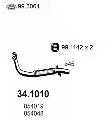 Tubo de escape Opel CORSA A TR · Opel CORSA A Hatchback · Vauxhall NOVA Hatchback