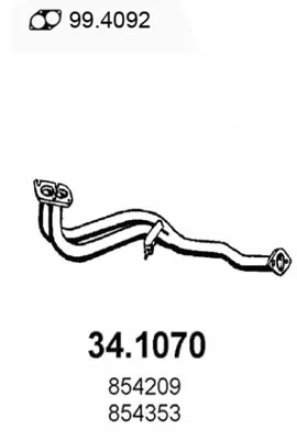 Tubo de escape Opel CALIBRA A · Opel VECTRA A · Opel VECTRA A Hatchback