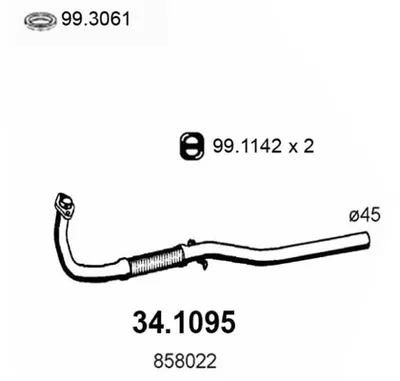 Tubo de escape Opel COMBO Box Body/MPV · Opel CORSA B · Opel CORSA B Hatchback Van