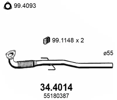 Tubo de escape Fiat CROMA · Opel VECTRA C · Opel VECTRA C GTS