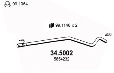 Tubo de escape Opel ASTRA H · Opel ASTRA H GTC · Opel ASTRA H CLASSIC Hatchback