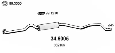 silenciador del medio Opel KADETT D
