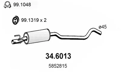 silenciador del medio Opel CORSA B · Opel CORSA B Hatchback Van · Opel CORSA B Estate