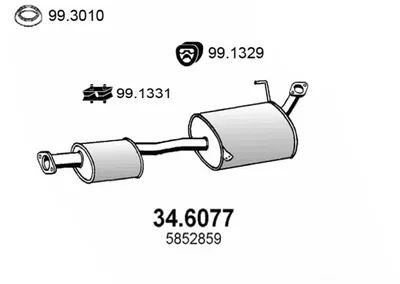 silenciador del medio Opel FRONTERA A Sport · Opel FRONTERA A · Vauxhall FRONTERA Mk I Sport