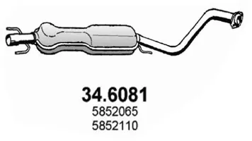 silenciador del medio Opel ASTRA G Hatchback · Opel ASTRA G Estate · Opel ASTRA G Saloon