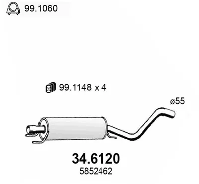silenciador del medio Opel ASTRA H · Opel ASTRA H GTC