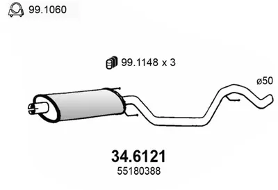 silenciador del medio Fiat CROMA · Opel VECTRA C · Opel VECTRA C GTS