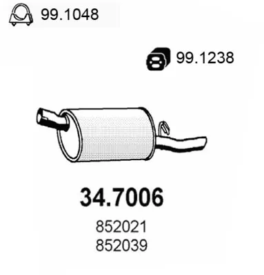 Silenciador posterior Opel CORSA A Hatchback · Opel CORSA A Hatchback Van · Vauxhall NOVA Hatchback
