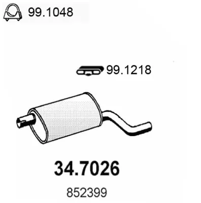 Silenciador posterior Opel KADETT D · Vauxhall ASTRA Hatchback