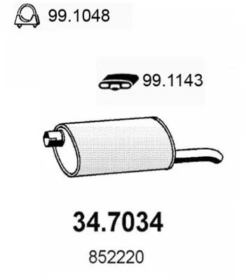 Silenciador posterior Opel KADETT E Convertible · Opel KADETT E Hatchback · Opel ASTRA F Hatchback