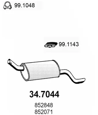 Silenciador posterior Opel KADETT E Combo · Opel KADETT E Estate Van · Vauxhall ASTRAVAN Mk III Estate Van