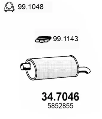 Silenciador posterior Opel KADETT E Convertible · Opel KADETT E Hatchback · Opel ASTRA F Hatchback