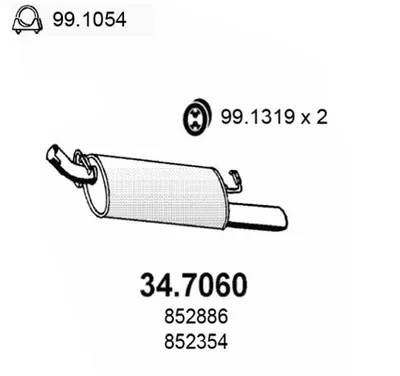 Silenciador posterior Opel ASTRA G Hatchback · Opel VECTRA A Hatchback · Vauxhall CAVALIER Mk III Hatchback