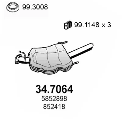 Silenciador posterior Opel VECTRA B Hatchback · Opel VECTRA B · Opel VECTRA B Estate