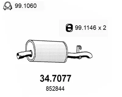 Silenciador posterior Opel OMEGA A Estate · Vauxhall CARLTON Mk III Estate