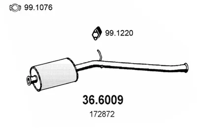 silenciador del medio Peugeot 205 I Convertible · Peugeot 205 II